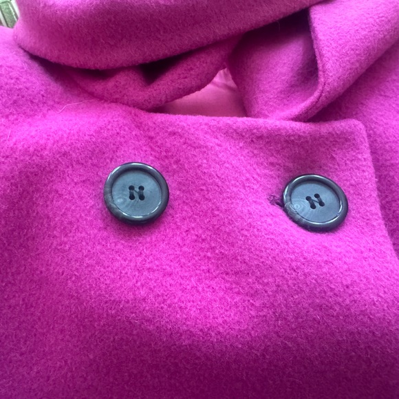 Christian Dior Vintage Size 10 Fuchsia Wool maxi coat with collared scarf. EUC - Picture 5 of 16